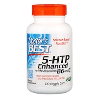 5-HTP, усиленный витаминами B6 и C, 120 растительных капсул - изображение