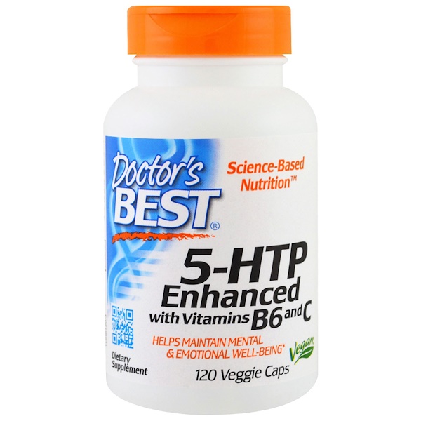 Doctor's Best, 5HTP, Enhanced with Vitamins B6 & C, 120 Veggie Caps