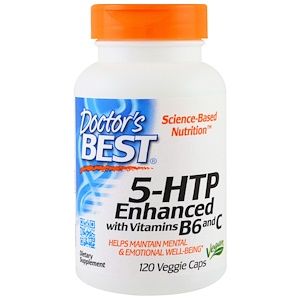 Купить Doctor's Best, 5-HTP, усиленный витаминами B6 и C, 120 растительных капсул  на IHerb