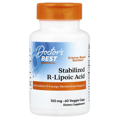 Photos - Vitamins & Minerals Doctors Best Doctor's Best, Stabilized R-Lipoic Acid, 100 mg, 60 Veggie Caps DRB-00123 
