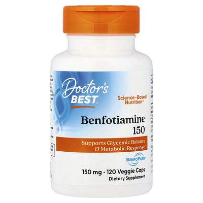 Product Image for Doctor's Best, Benfotiamine 150, 150 mg, 120 Veggie Caps