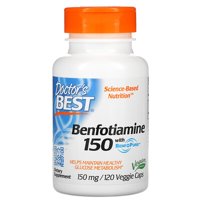 Doctor's Best бенфотиамин 150, с BenfoPure, 150 мг, 120 вегетарианских капсул
