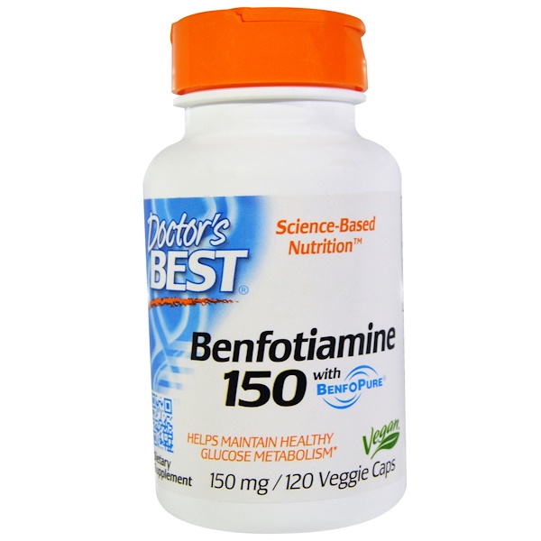 Doctor's Best, BenfoPure配合ベンフォチアミン150, 150 mg, 120粒（ベジタリアンカプセル）