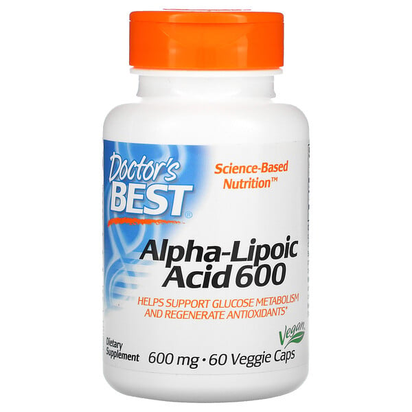 Ácido alfa-lipoico, 600 mg, 60 cápsulas vegetales