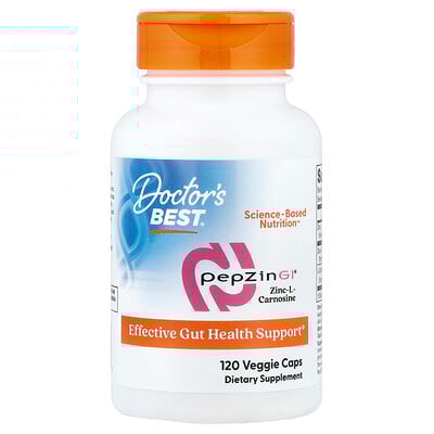 Doctor's Best, PepZin GI®, L-carnosina de zinc, 120 cápsulas vegetales