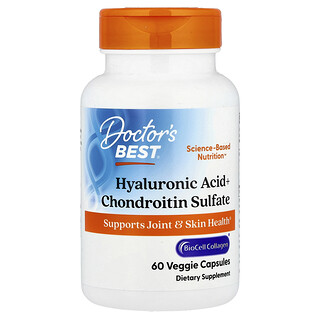 Doctor's Best, Hyaluronic Acid + Chondroitin Sulfate with BioCell Collagen®, 60 Veg Capsules