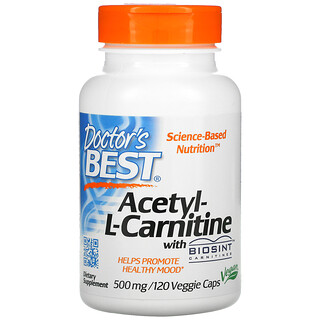 Doctor's Best, ацетил L-карнитин с карнитинами Biosint, 500 мг, 120 вегетарианских капсул