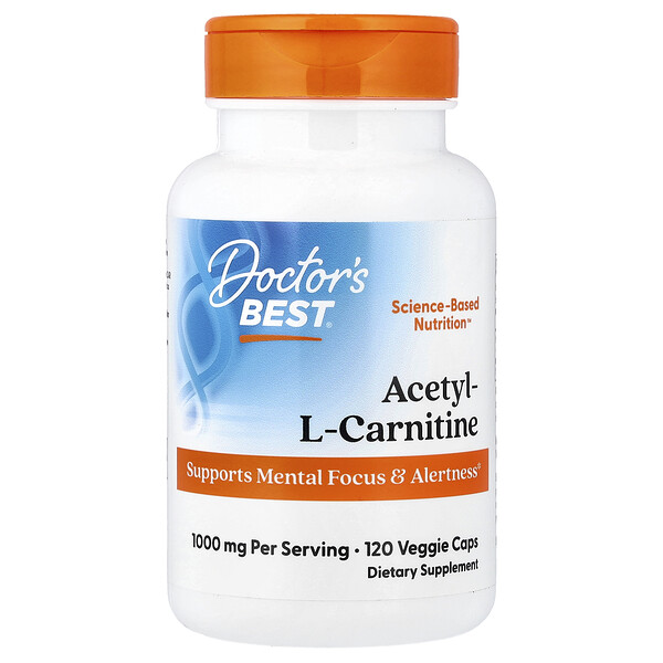 Doctor's Best Acetyl-L-Carnitine, 120 Veggie Caps (500 mg per Cap)