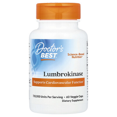 Photos - Vitamins & Minerals Doctors Best Doctor's Best, Lumbrokinase, 40 mg, 60 Veggie Caps  DRB-00181 (20 mg per Cap)