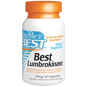 Купить Doctor's Best, Best, Люмброкиназа, 20 мг, 60 капсул  на IHerb