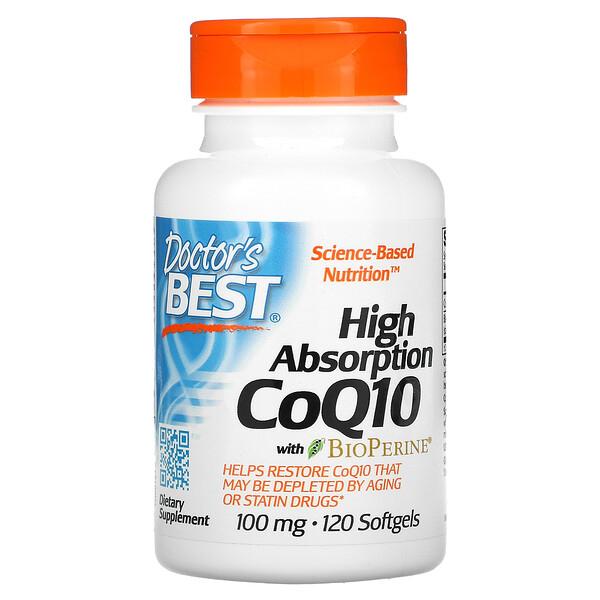 Doctor's Best, 高吸收輔酶 Q10，含 BioPerine，100 毫克，120 粒軟凝膠