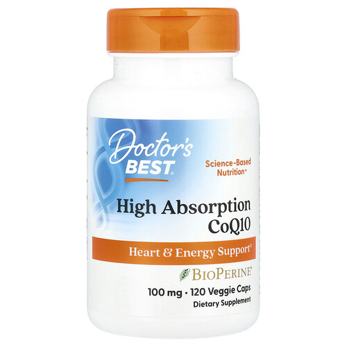 Doctor's Best ハイアブソープション CoQ10 with BioPerine® 100mg ベジカプセル120粒
