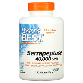 Doctor's Best, Serrapeptase, 270 capsules végétariennes