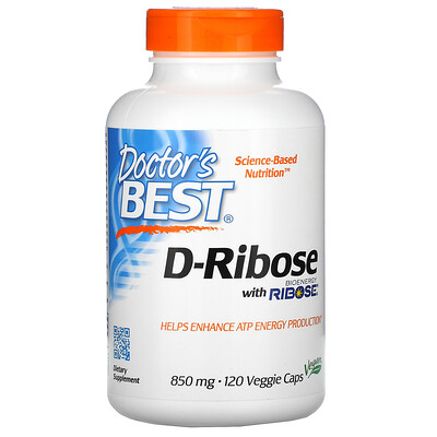Doctor's Best D-рибоза с BioEnergy Ribose, 850 мг, 120 растительных капсул