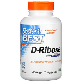 Doctor's Best, D-ribosa con BioEnergy Ribose, 850 mg, 120 cápsulas vegetales