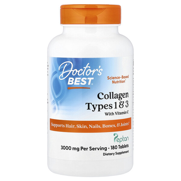 Doctor's Best Collagen Types 1 & 3 with Vitamin C, 180 Tablets