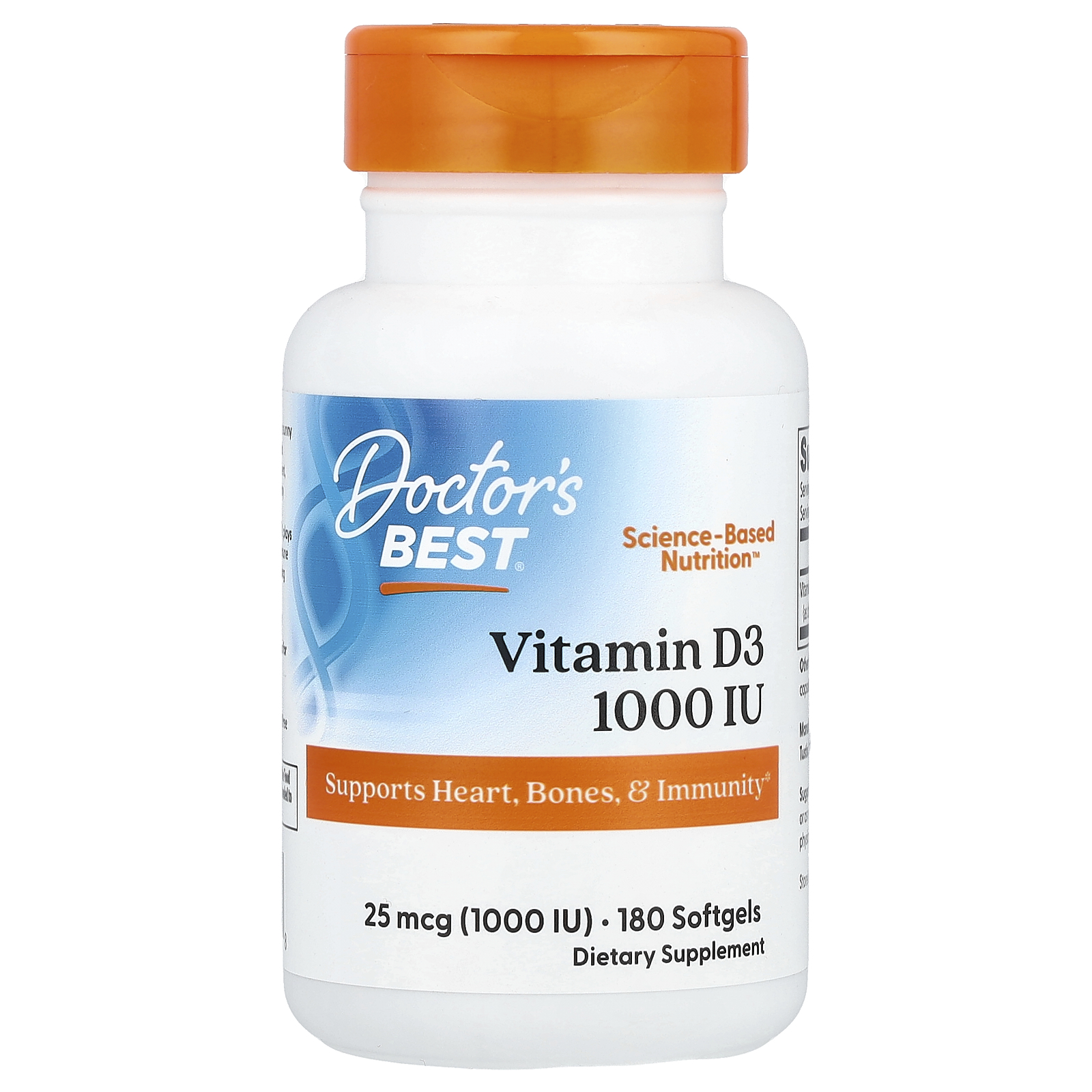 Doctor's Best (닥터스베스트), 비타민D3, 25mcg(1,000IU), 소프트젤 180정