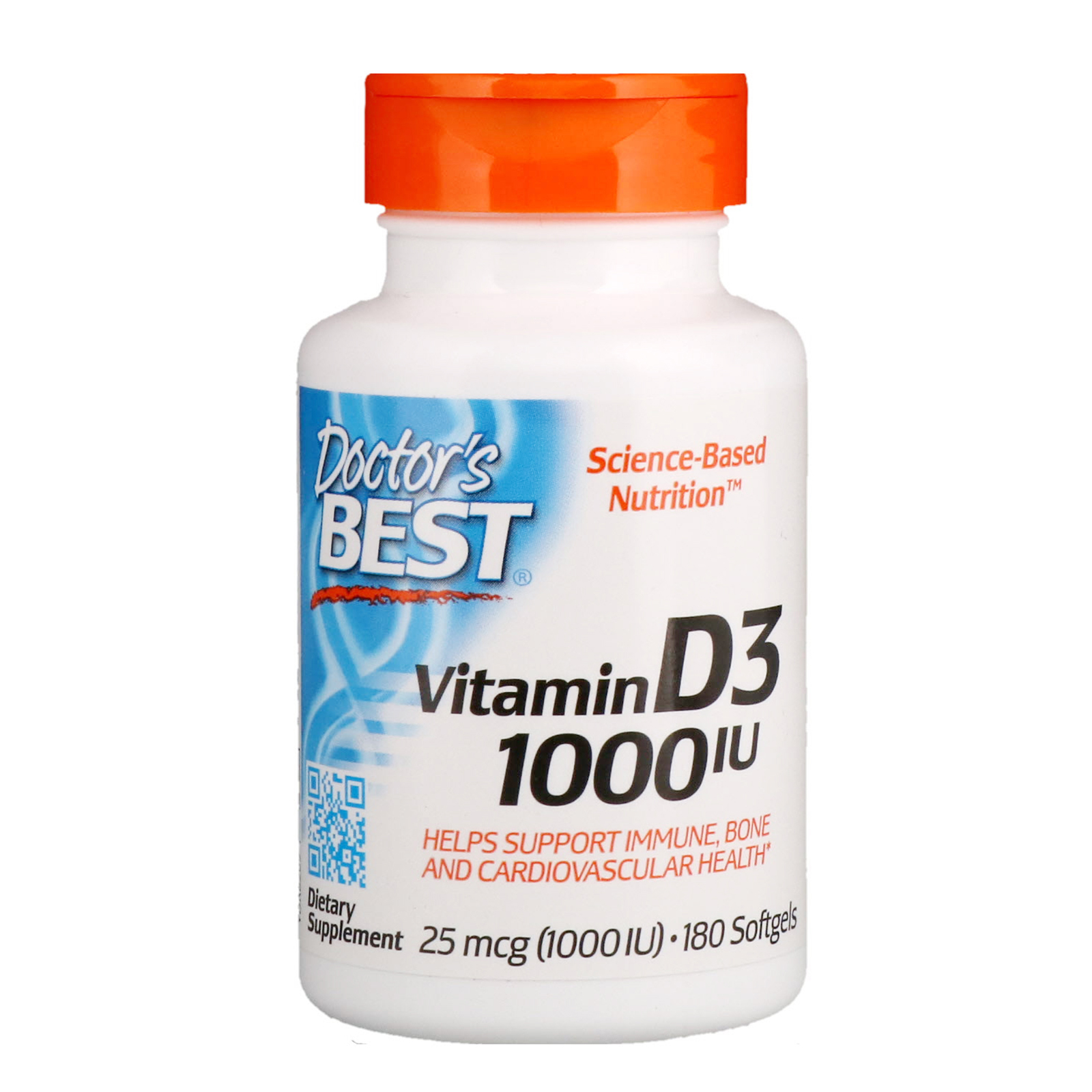 Doctors Best Vitamin D3 25 Mcg 1000 Iu 180 Softgels