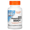 Doctor's Best, Vitamine D3, 25 µg (1000 UI), 180 capsules à enveloppe molle