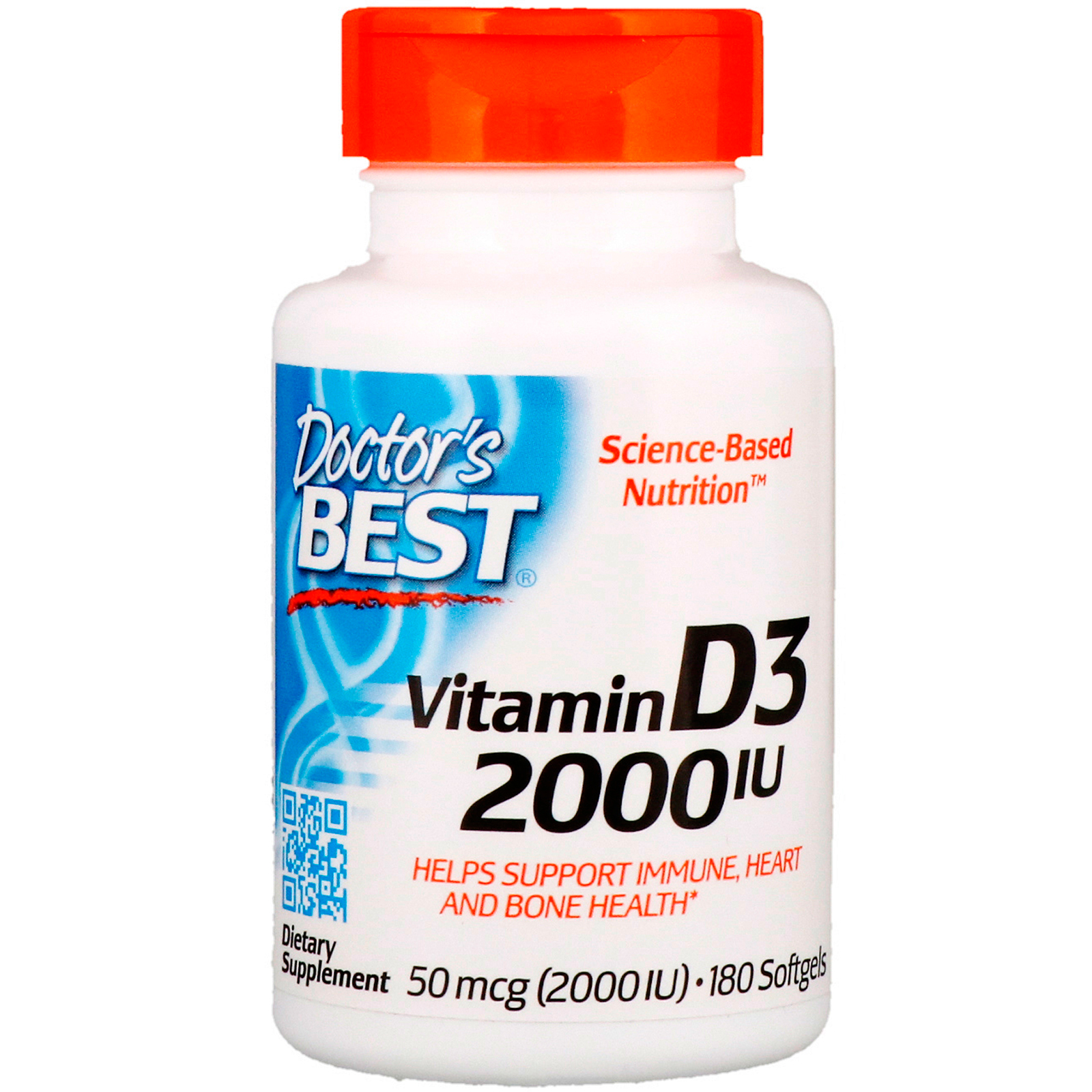Doctors Best Vitamin D3 50 Mcg 2000 Iu 180 Softgels