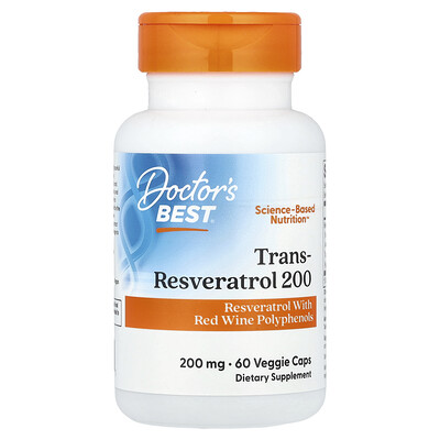 Doctor's Best, Trans-resveratrol 200 con Resvinol, 200 mg, 60 cápsulas vegetales
