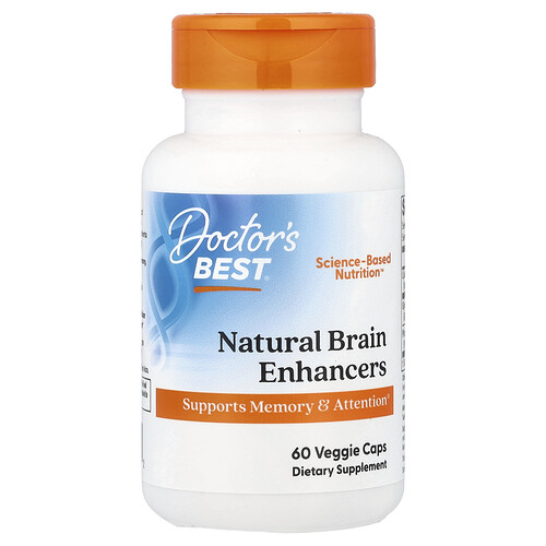 Doctor's Best, Natural Brain Enhancers, Ergänzungsmittel zur natürlichen Unterstützung des Gehirns, 60 pflanzliche Kapseln