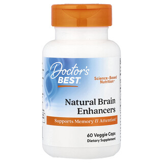 Doctor's Best, Natural Brain Enhancers, Ergänzungsmittel zur natürlichen Unterstützung des Gehirns, 60 pflanzliche Kapseln