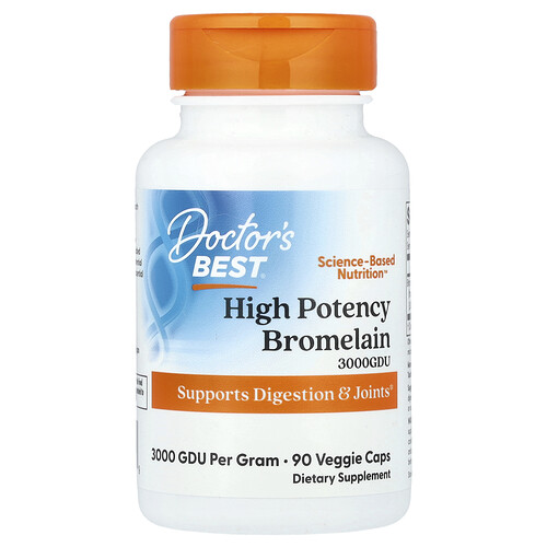 Doctor's Best High Potency Bromelain, 500 mg, 90 Veggie Caps