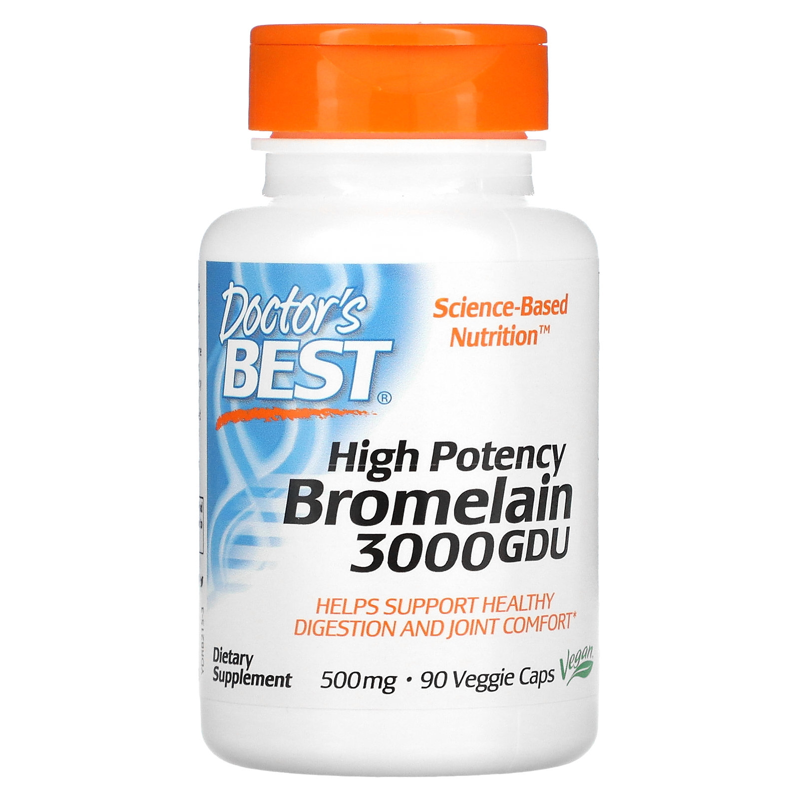 Doctor's Best, High Potency Bromelain 3000 GDU, 500 mg, 90 Veggie Caps