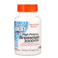 High Potency Bromelain, 3000 GDU, 500 mg, 90 Veggie Caps - изображение