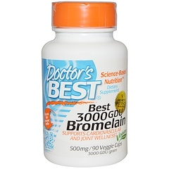 Doctor's Best, Best 3000 GDU Bromelaïne, 500 mg, 90 Gélules végétales