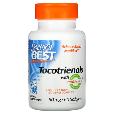 Doctor's Best Токотриенолы с EVNol SupraBio, 50 мг, 60 мягких таблеток