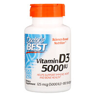 Doctors Best Vitamin D3 125 Mcg 5000 Iu 180 Softgels