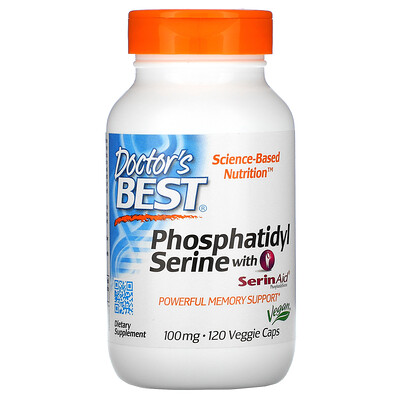 Doctor's Best Phosphatidylserine with SerinAid, 100 мг, 120 вегетарианских капсул