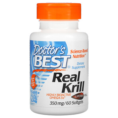 Doctor's Best Real Krill, 350 мг, 60 гелевых капсул