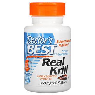 Doctor's Best, Krill véritable, 350 mg, 60 capsules à enveloppe molle