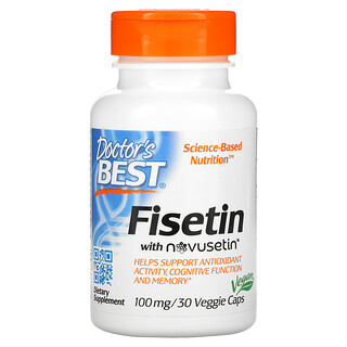Doctor's Best, Fisetina con Novusetin, 100 mg, 30 cápsulas vegetales