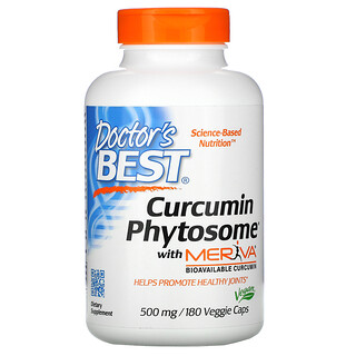 Doctor's Best, Curcumin Phytosome with Meriva, Kurkumin-Phytosom mit Meriva, 500 mg, 180 pflanzliche Kapseln