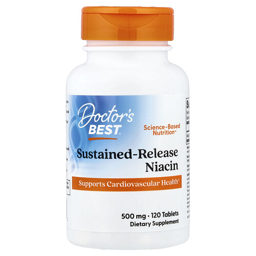 Doctor's Best, サステインドリリース ナイアシン 500mg, 120タブレット