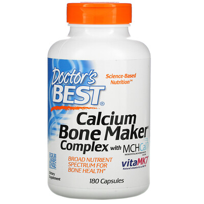 

Doctor's Best Calcium Bone Maker, комплекс с MCHCal и VitaMK7, 180 капсул