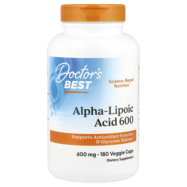 Doctor's Best Alpha-Lipoic Acid 600, 600 mg, 180 Veggie Caps