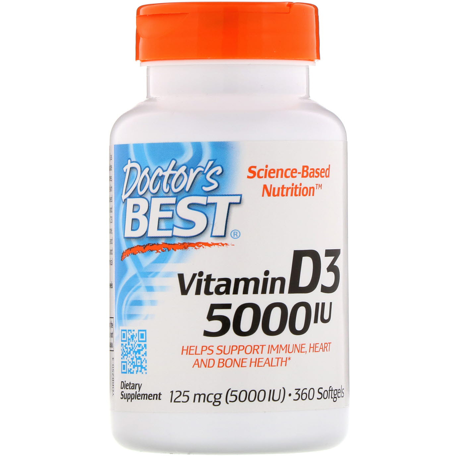 Doctors Best Vitamin D3 125 Mcg 5000 Iu 360 Softgels