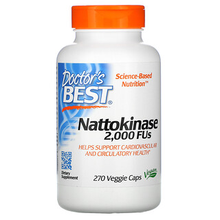 Doctor's Best, Natoquinasa, 2000 UF, 270 cápsulas vegetales