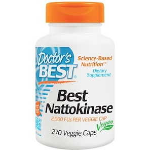 Doctor's Best, Best Nattokinase, 2,000 МЕ, 270 растительных капсул