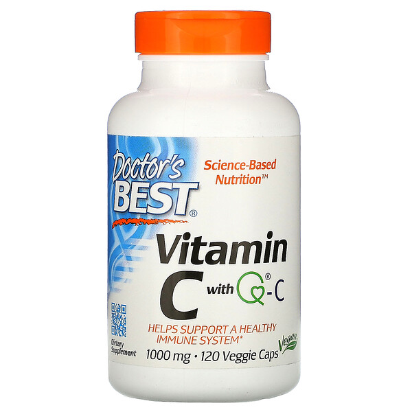 Doctor's Best, Витамин С с Q-C, 1000 мг, 120 вегетарианских капсул