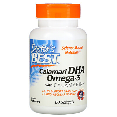 Doctor's Best Calamari DHA Omega-3 with Calamarine, 60 Softgels