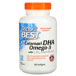 Отзывы о Докторс Бэст, Calamari DHA Omega-3 with Calamarine, 180 Softgels