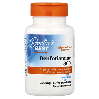 Doctor's Best, Benfotiamin 300, 300 mg, 60 vegetariske kapsler