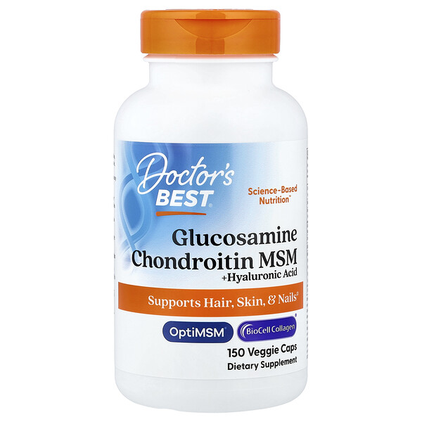 Doctor's Best Glucosamine Chondroitin MSM + Hyaluronic Acid , 150 Veggie Caps