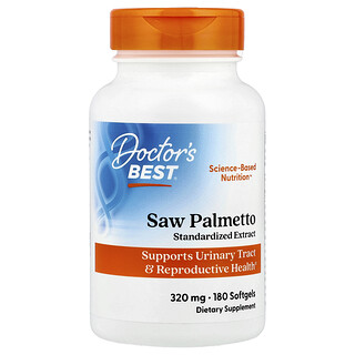 Doctor's Best, Saw Palmetto, Τυποποιημένο Εκχύλισμα, 320 mg, 180 Μαλακές Κάψουλες